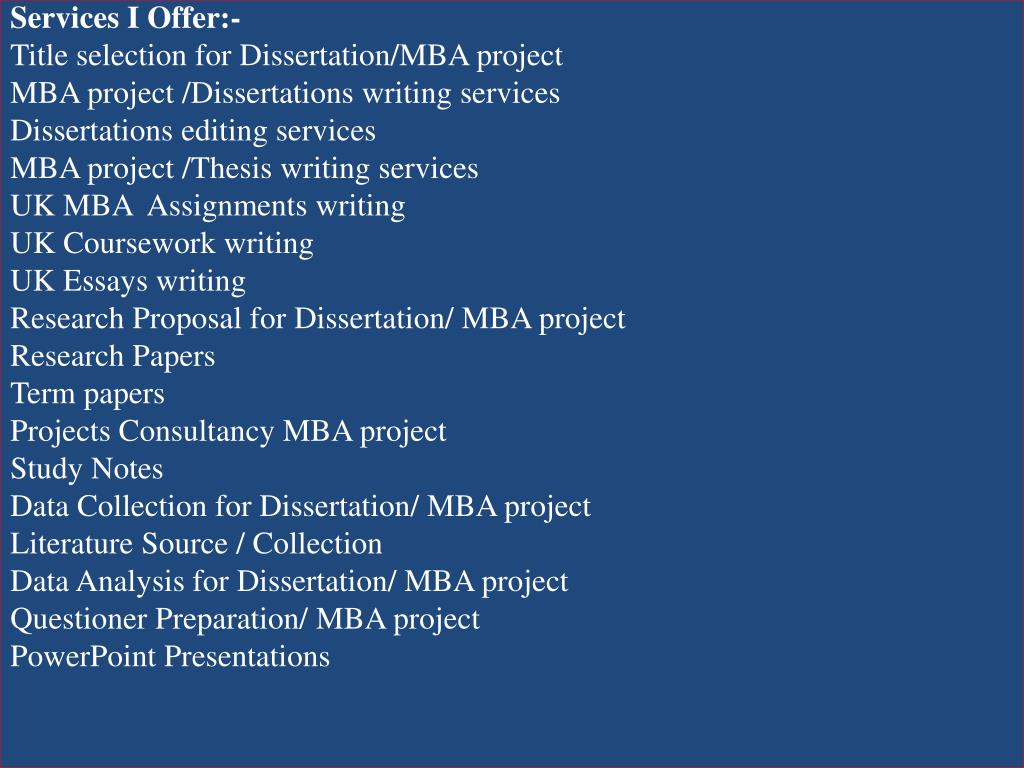 mba it projects