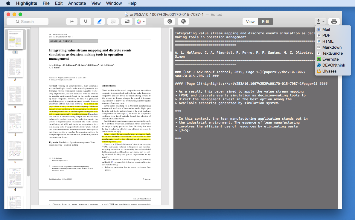 pdf for mac highlights and notes